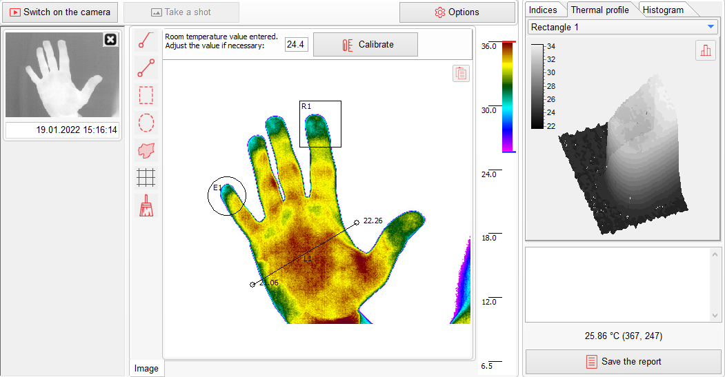 Thermography thermal profile